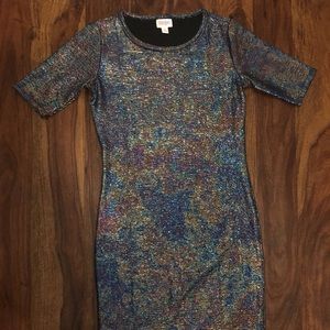 LuLaRoe multi color metallic dress